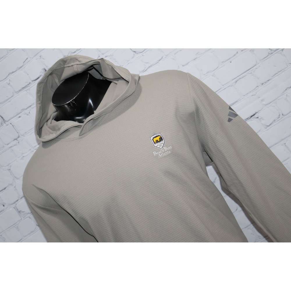 Adidas Gym Hoodie Shirt Mens XL Gray Bears Best Atlanta Golf Pullover Tan